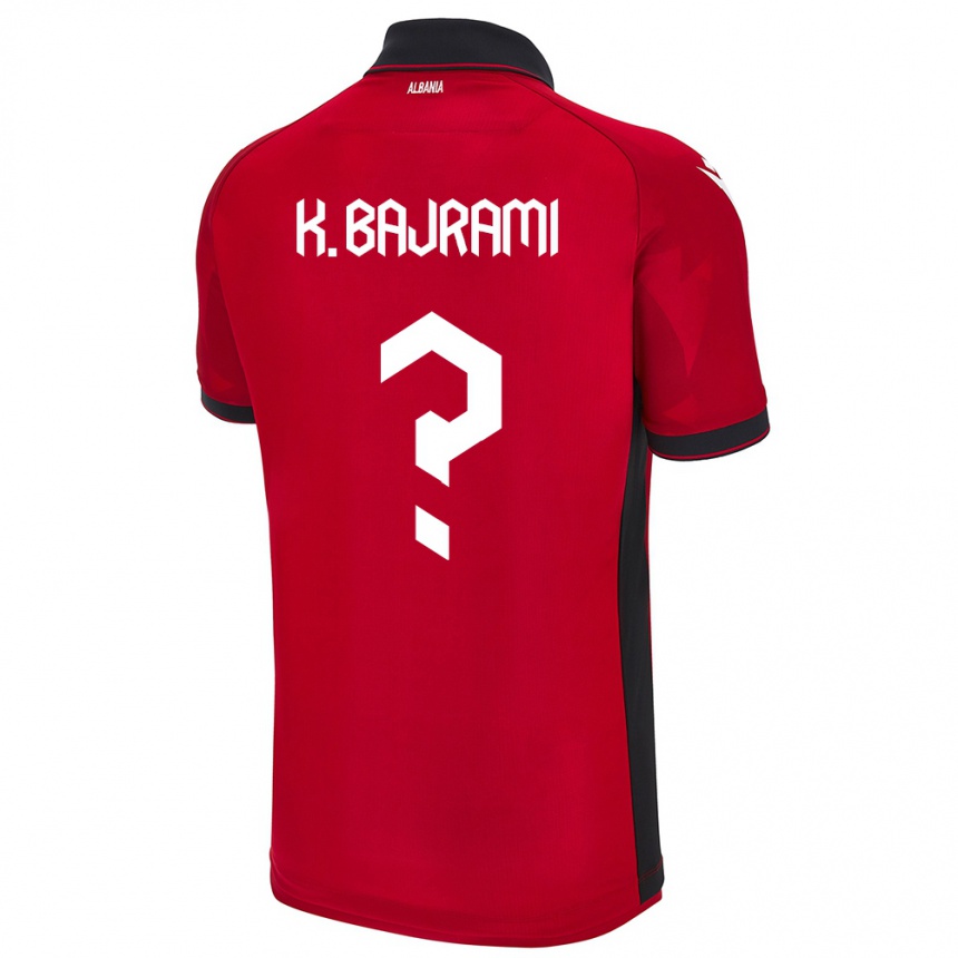 Herren Fußball Albanien Klevi Bajrami #0 Rot Heimtrikot Trikot 24-26 T-Shirt Luxemburg