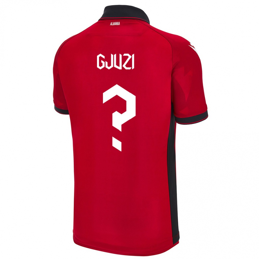 Herren Fußball Albanien Etrit Gjuzi #0 Rot Heimtrikot Trikot 24-26 T-Shirt Luxemburg