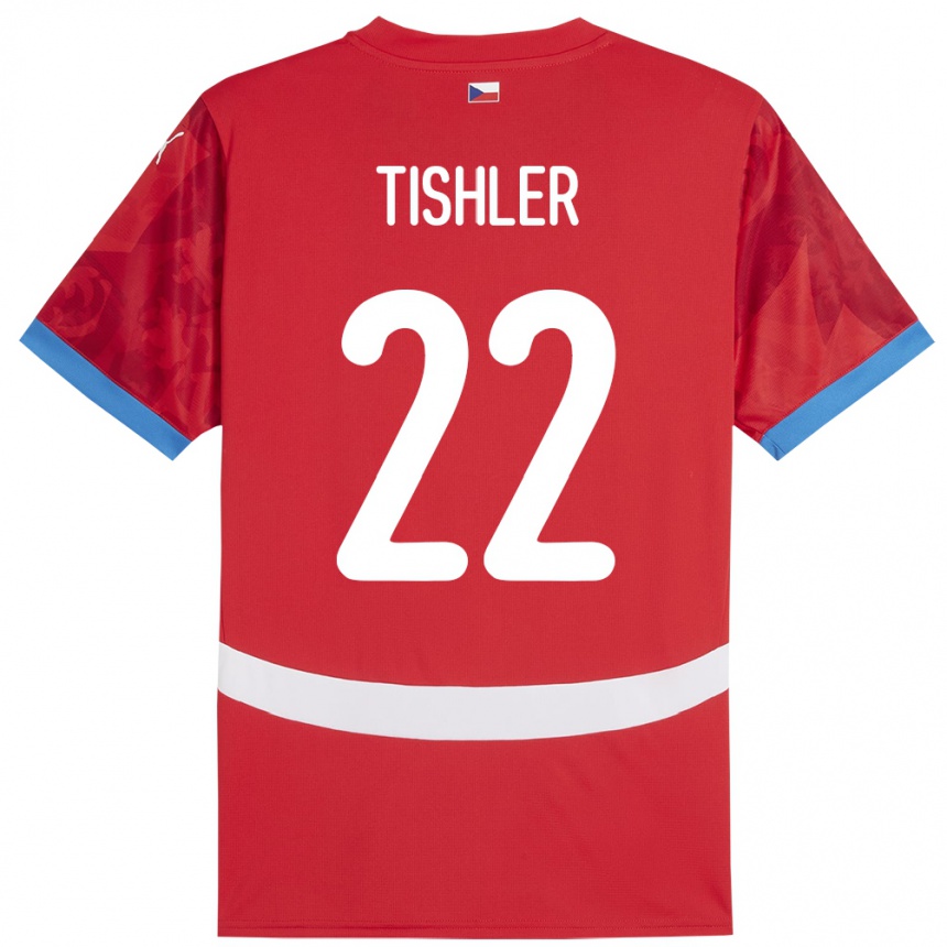 Herren Fußball Tschechien Daniel Tishler #22 Rot Heimtrikot Trikot 24-26 T-Shirt Luxemburg