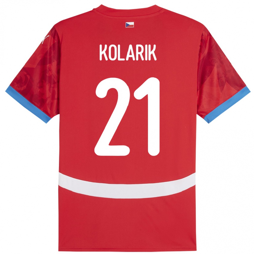 Herren Fußball Tschechien Josef Kolarik #21 Rot Heimtrikot Trikot 24-26 T-Shirt Luxemburg