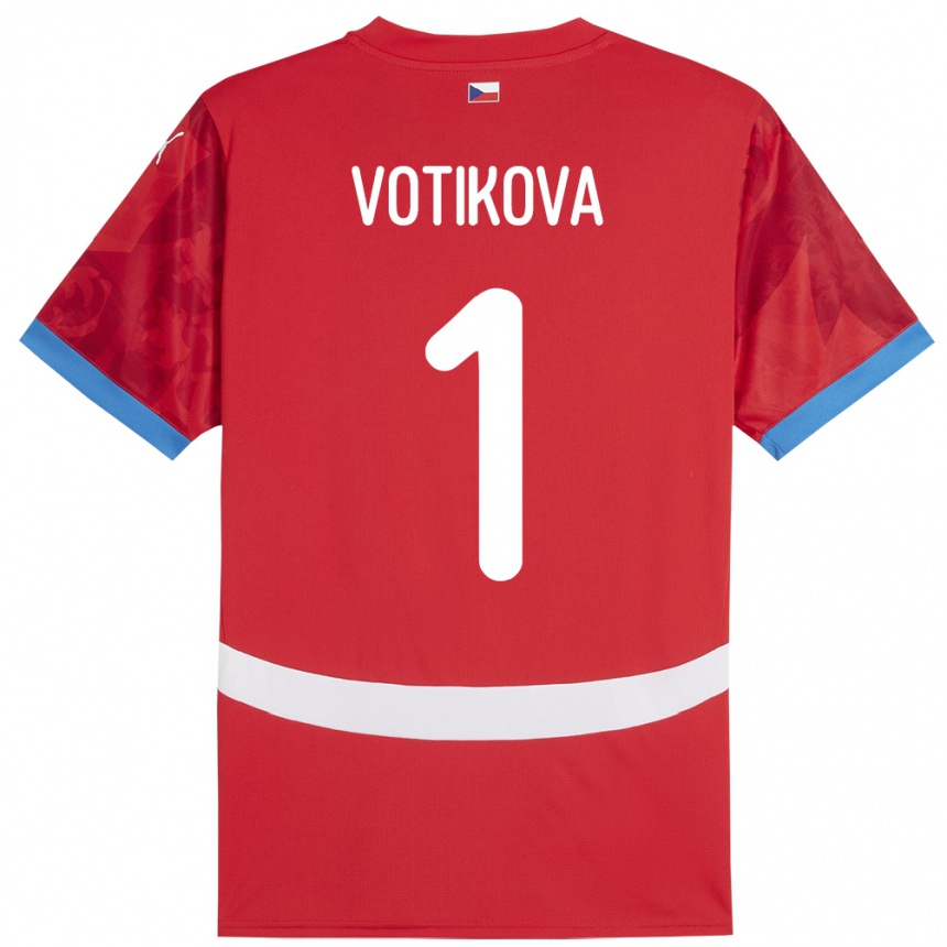 Herren Fußball Tschechien Barbora Votíková #1 Rot Heimtrikot Trikot 24-26 T-Shirt Luxemburg