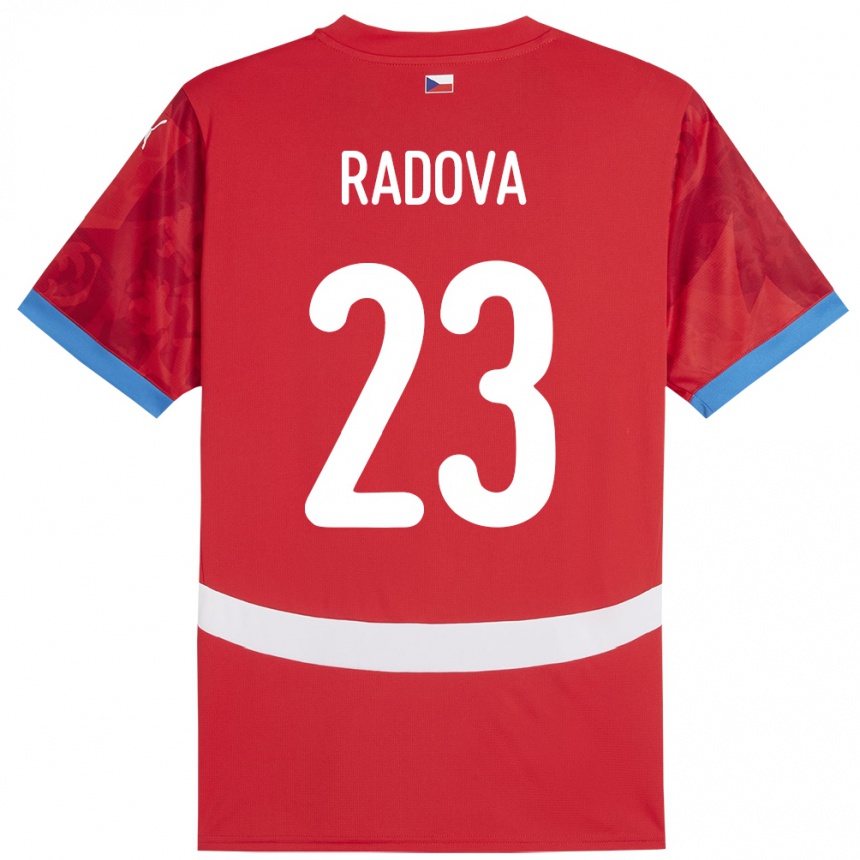 Herren Fußball Tschechien Michaela Radová #23 Rot Heimtrikot Trikot 24-26 T-Shirt Luxemburg