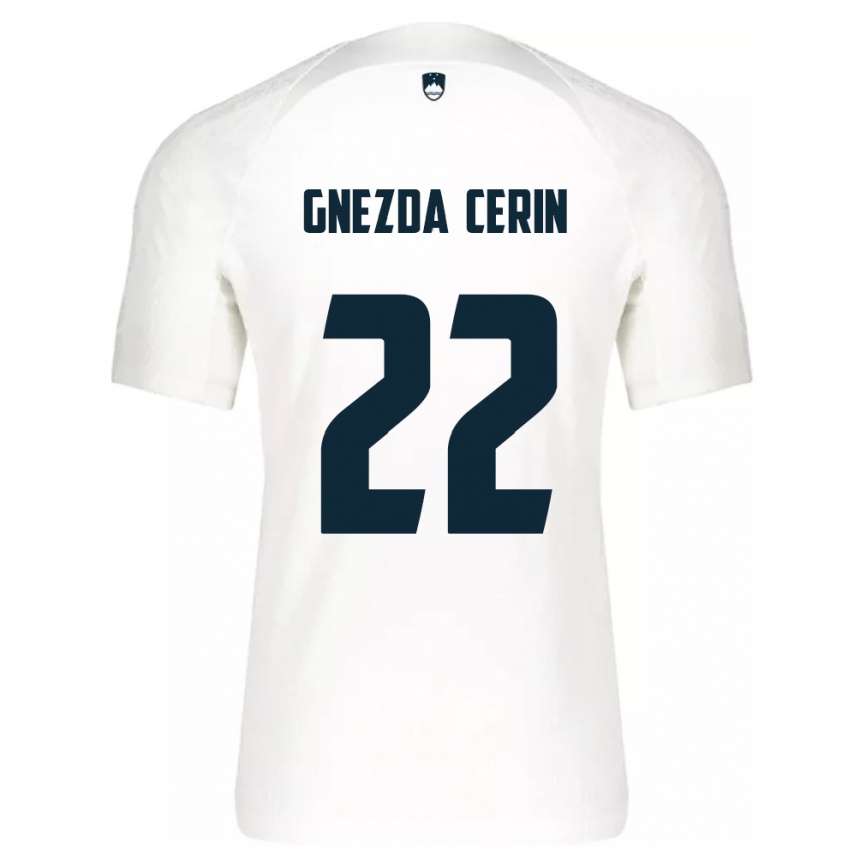 Herren Fußball Slowenien Adam Gnezda Cerin #22 Weiß Heimtrikot Trikot 24-26 T-Shirt Luxemburg