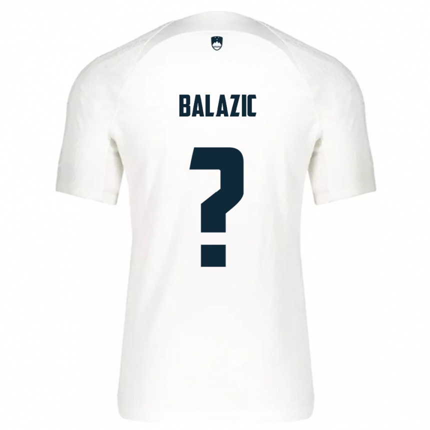 Herren Fußball Slowenien Jan Balazic #0 Weiß Heimtrikot Trikot 24-26 T-Shirt Luxemburg