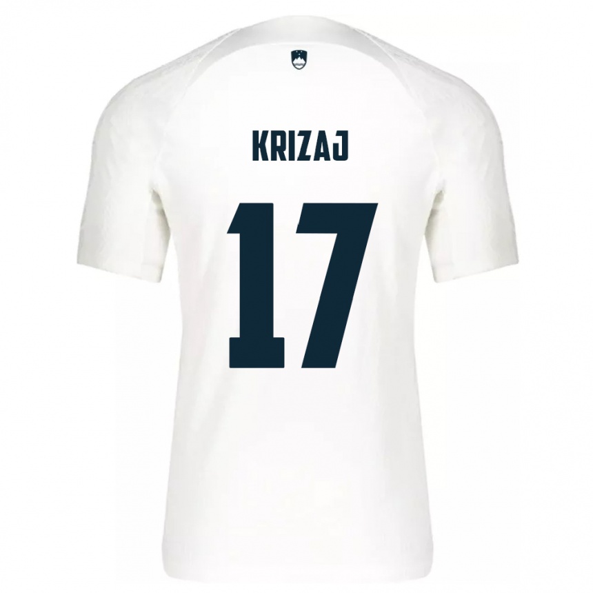 Herren Fußball Slowenien Izabela Križaj #17 Weiß Heimtrikot Trikot 24-26 T-Shirt Luxemburg