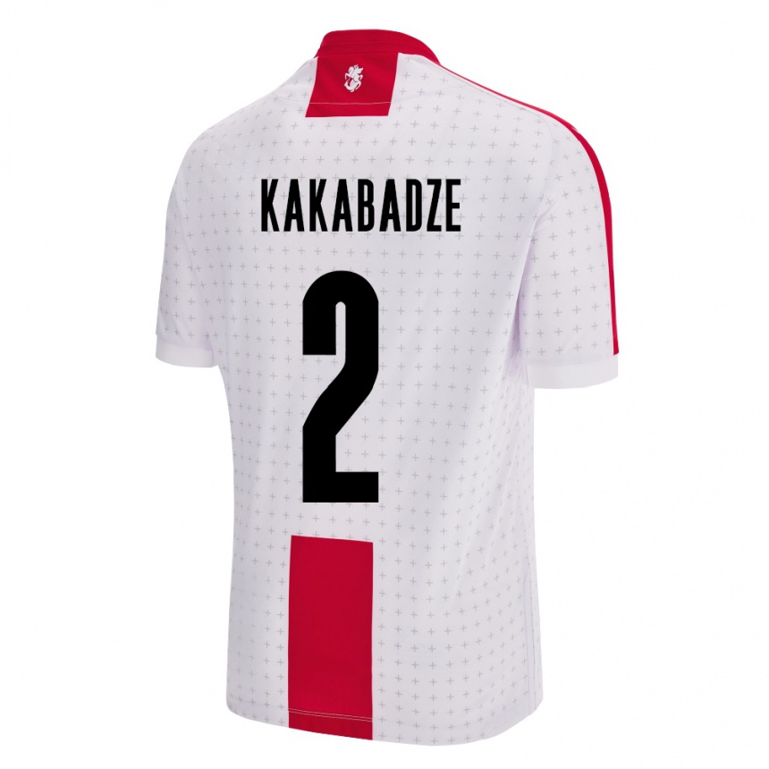 Herren Fußball Georgien Otar Kakabadze #2 Weiß Heimtrikot Trikot 24-26 T-Shirt Luxemburg