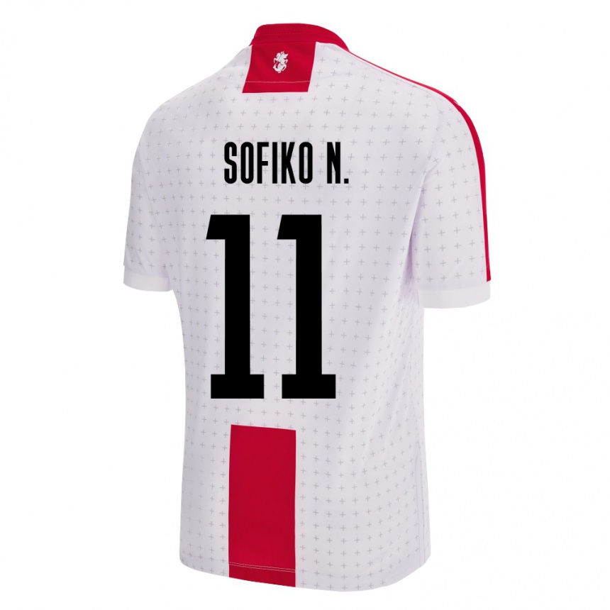 Herren Fußball Georgien Sofiko Narsia #11 Weiß Heimtrikot Trikot 24-26 T-Shirt Luxemburg