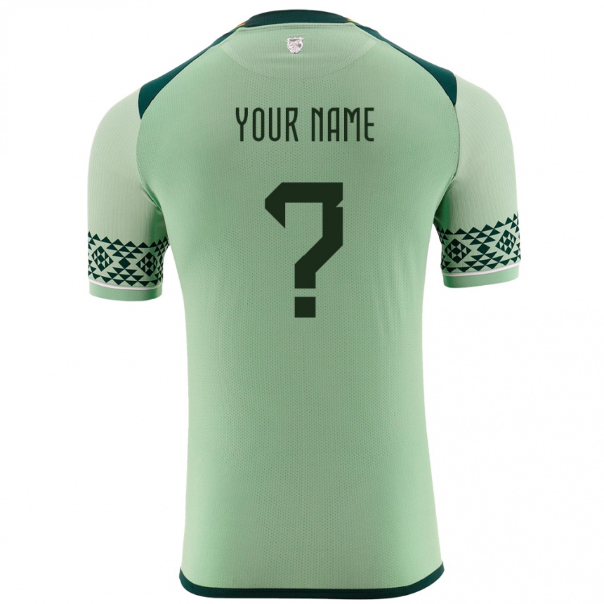 Herren Fußball Bolivien Ihren Namen #0 Hellgrün Heimtrikot Trikot 24-26 T-Shirt Luxemburg