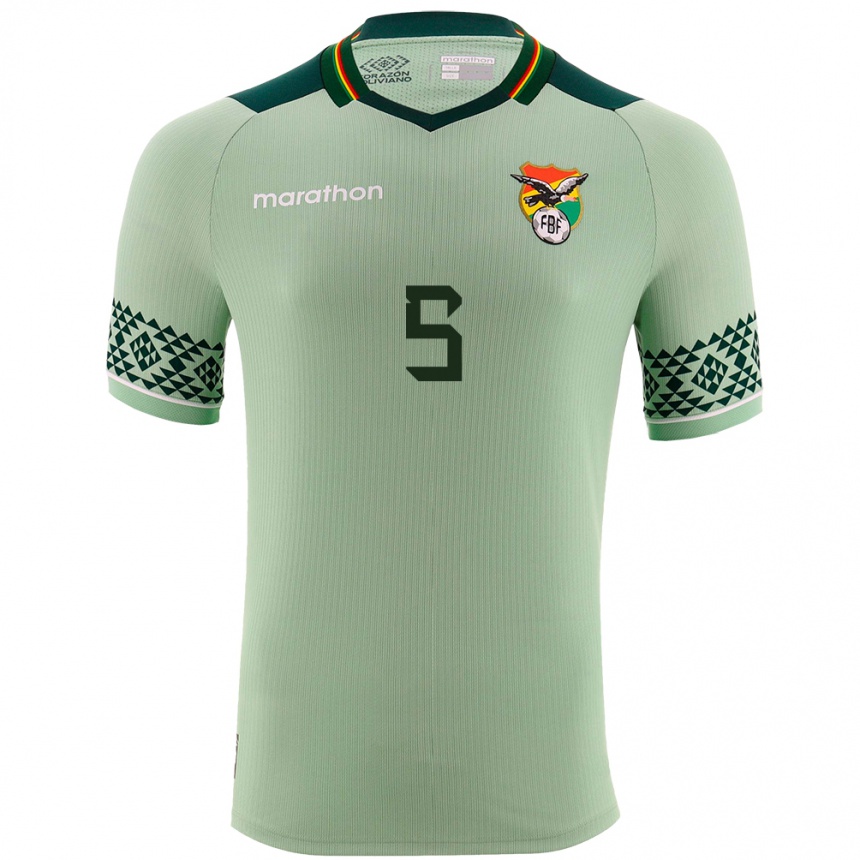 Herren Fußball Bolivien César Romero #5 Hellgrün Heimtrikot Trikot 24-26 T-Shirt Luxemburg