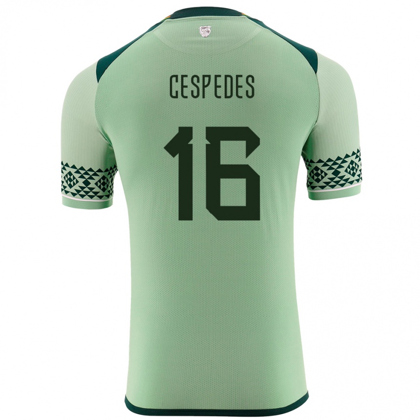 Herren Fußball Bolivien Boris Céspedes #16 Hellgrün Heimtrikot Trikot 24-26 T-Shirt Luxemburg