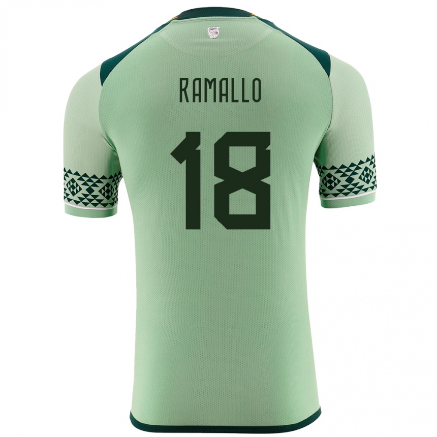 Herren Fußball Bolivien Rodrigo Ramallo #18 Hellgrün Heimtrikot Trikot 24-26 T-Shirt Luxemburg