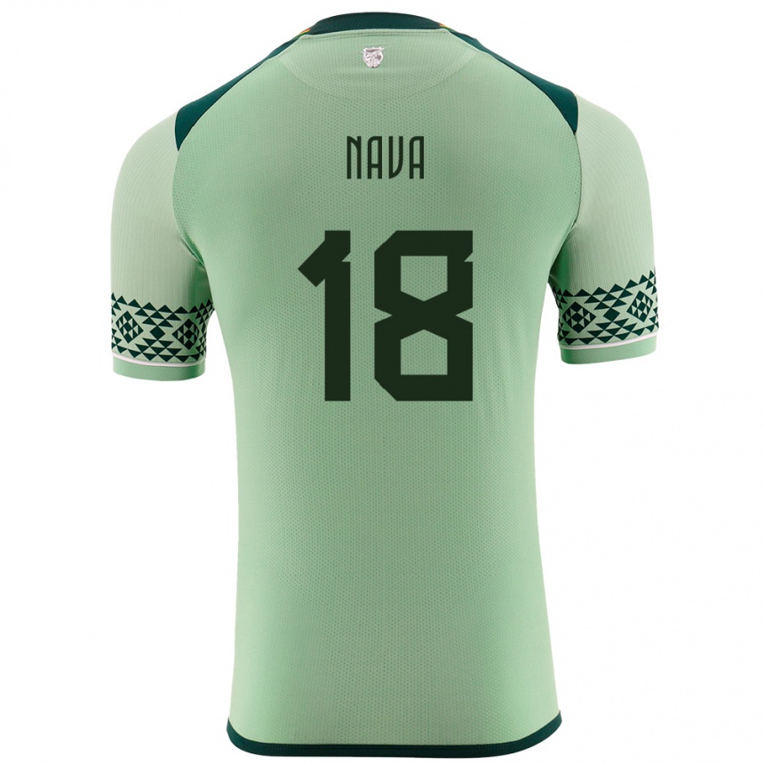 Herren Fußball Bolivien Fernando Nava #18 Hellgrün Heimtrikot Trikot 24-26 T-Shirt Luxemburg