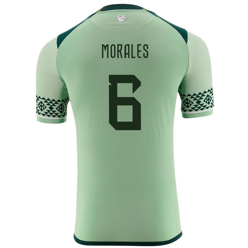 Herren Fußball Bolivien Efraín Morales #6 Hellgrün Heimtrikot Trikot 24-26 T-Shirt Luxemburg