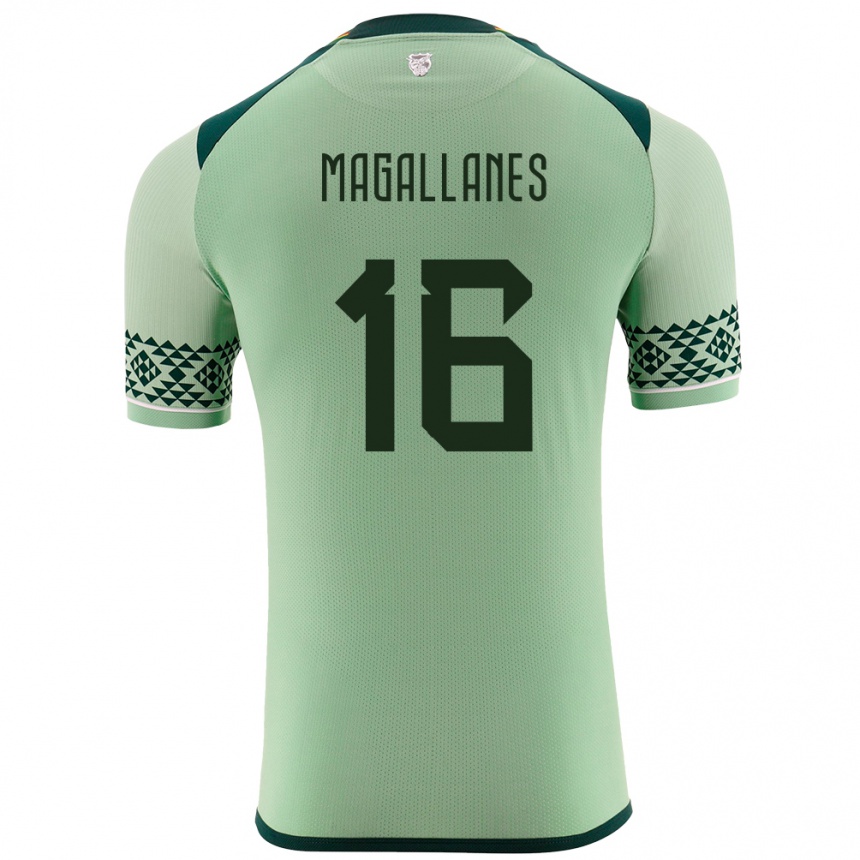 Herren Fußball Bolivien Juan Magallanes #16 Hellgrün Heimtrikot Trikot 24-26 T-Shirt Luxemburg