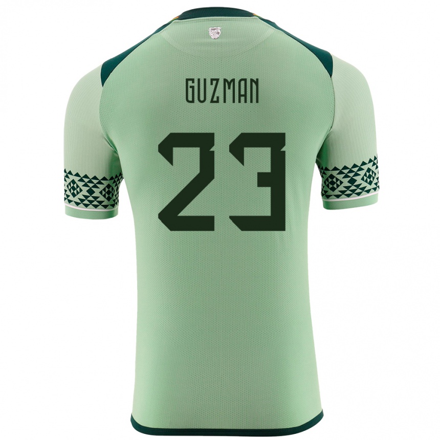 Herren Fußball Bolivien Leonardo Guzmán #23 Hellgrün Heimtrikot Trikot 24-26 T-Shirt Luxemburg