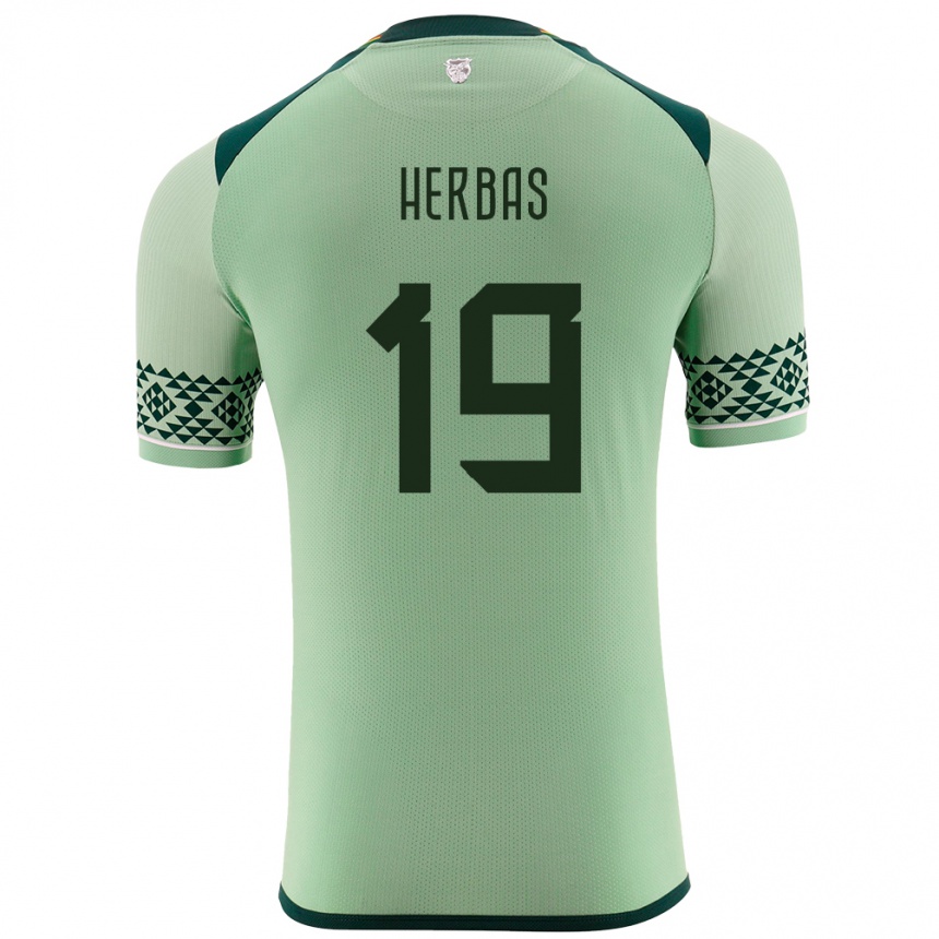 Herren Fußball Bolivien Alan Herbas #19 Hellgrün Heimtrikot Trikot 24-26 T-Shirt Luxemburg