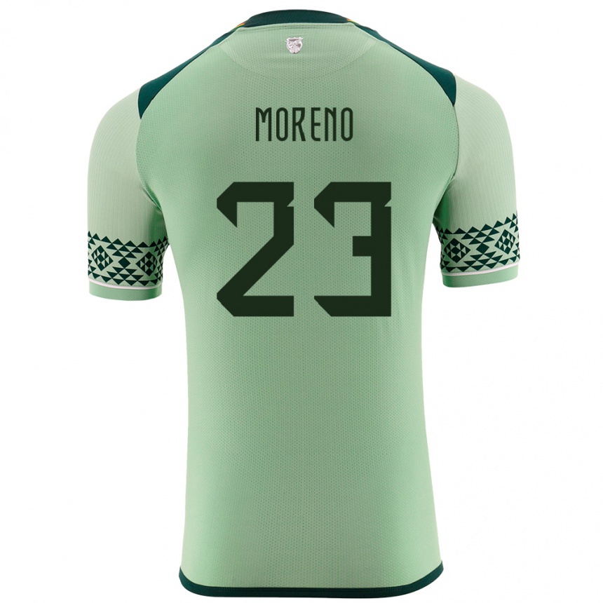 Herren Fußball Bolivien Leonel Moreno #23 Hellgrün Heimtrikot Trikot 24-26 T-Shirt Luxemburg