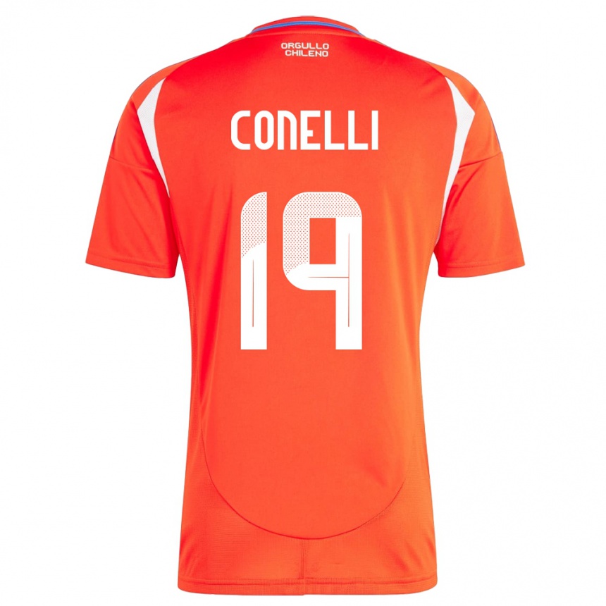 Herren Fußball Chile Vicente Conelli #19 Rot Heimtrikot Trikot 24-26 T-Shirt Luxemburg