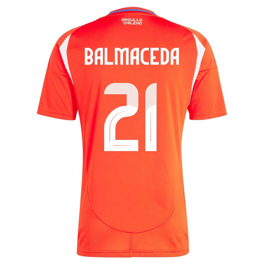 Herren Fußball Chile Rosario Balmaceda #21 Rot Heimtrikot Trikot 24-26 T-Shirt Luxemburg