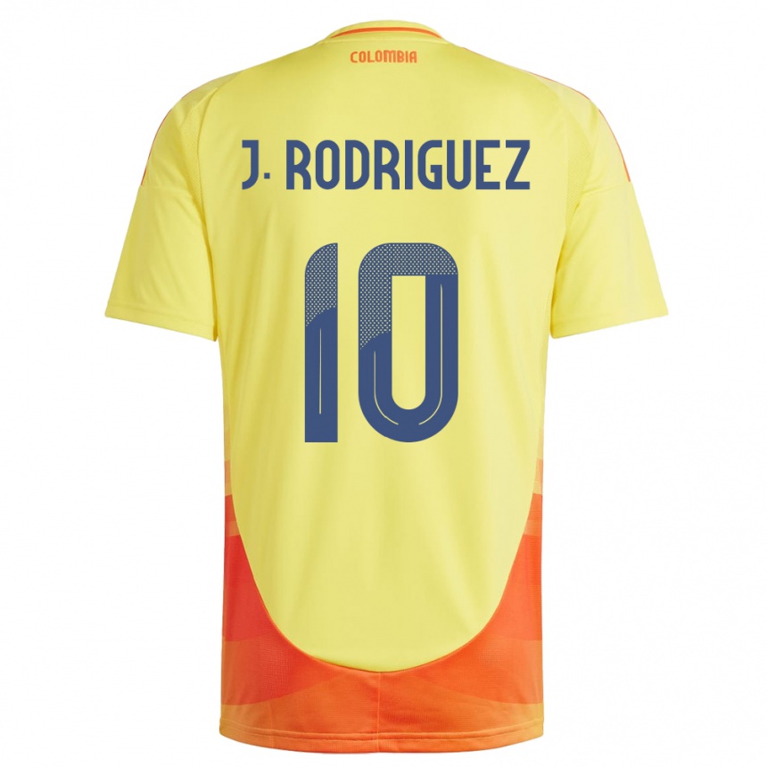 Herren Fußball Kolumbien James Rodríguez #10 Gelb Heimtrikot Trikot 24-26 T-Shirt Luxemburg