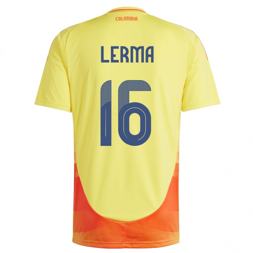 Herren Fußball Kolumbien Jefferson Lerma #16 Gelb Heimtrikot Trikot 24-26 T-Shirt Luxemburg