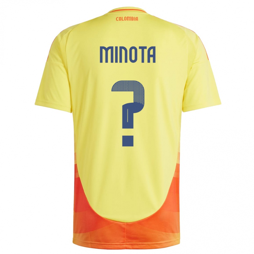 Herren Fußball Kolumbien Víctor Minota #0 Gelb Heimtrikot Trikot 24-26 T-Shirt Luxemburg