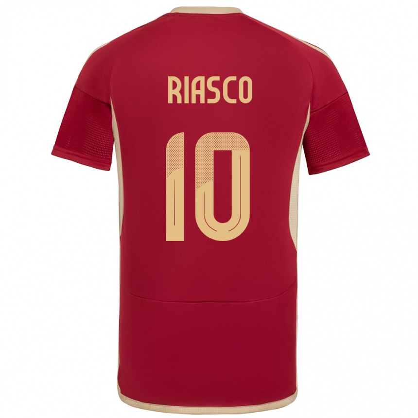 Herren Fußball Venezuela José Riasco #10 Burgund Heimtrikot Trikot 24-26 T-Shirt Luxemburg