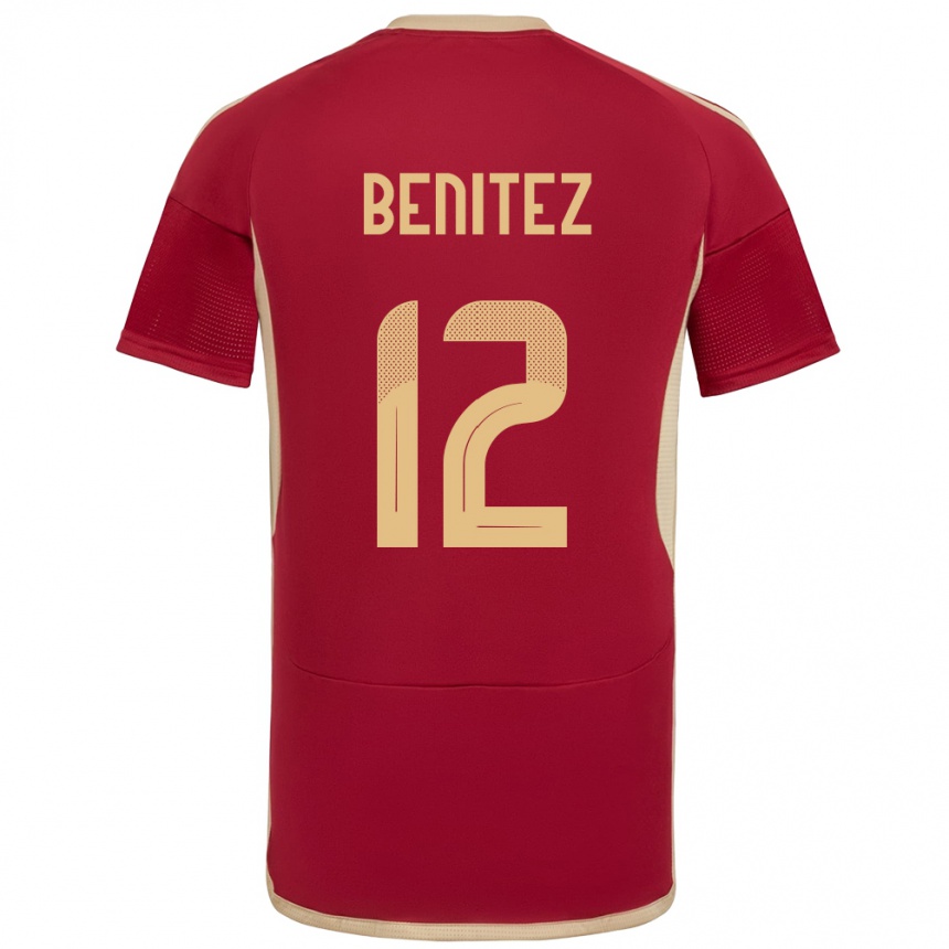 Herren Fußball Venezuela Frankarlos Benítez #12 Burgund Heimtrikot Trikot 24-26 T-Shirt Luxemburg