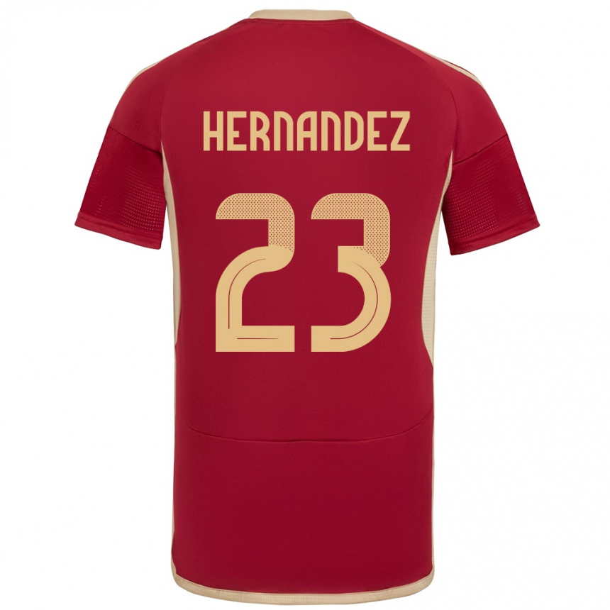 Herren Fußball Venezuela Luifer Hernández #23 Burgund Heimtrikot Trikot 24-26 T-Shirt Luxemburg