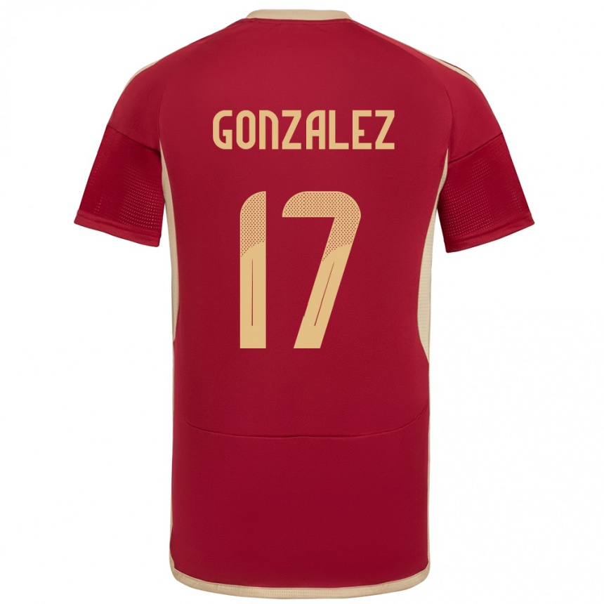 Herren Fußball Venezuela Mayken González #17 Burgund Heimtrikot Trikot 24-26 T-Shirt Luxemburg