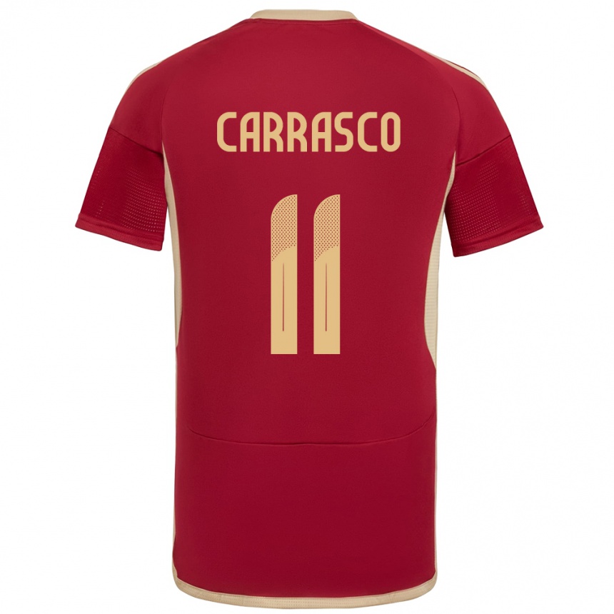 Herren Fußball Venezuela Raiderlin Carrasco #11 Burgund Heimtrikot Trikot 24-26 T-Shirt Luxemburg