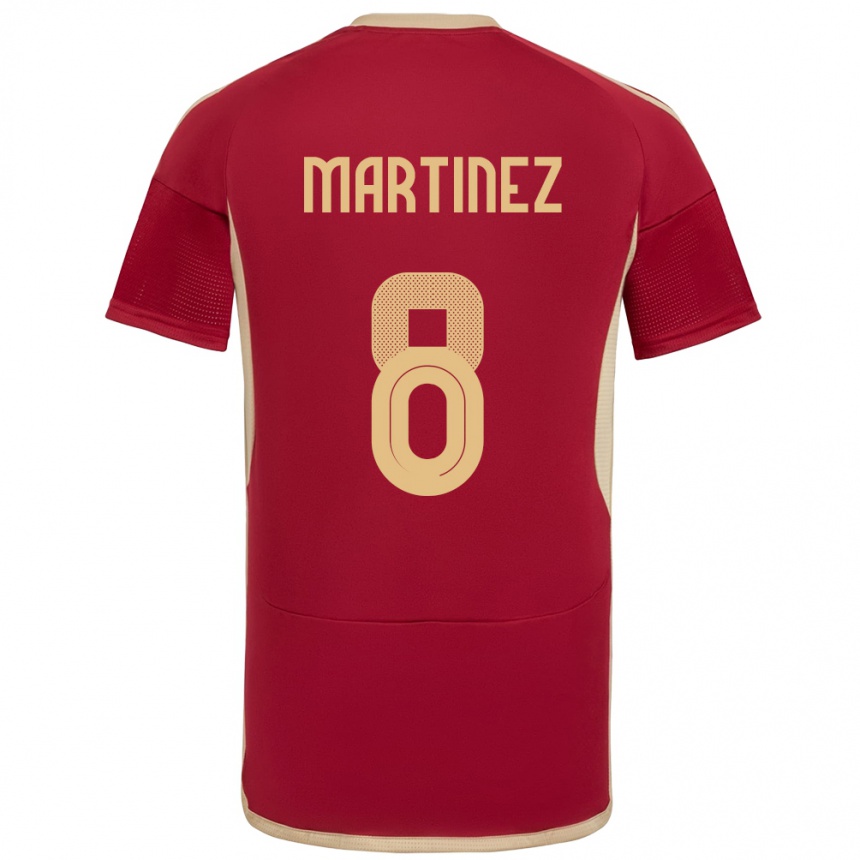 Herren Fußball Venezuela Bárbara Martínez #8 Burgund Heimtrikot Trikot 24-26 T-Shirt Luxemburg