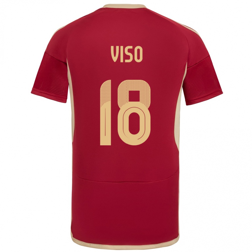Herren Fußball Venezuela Ysaura Viso #18 Burgund Heimtrikot Trikot 24-26 T-Shirt Luxemburg