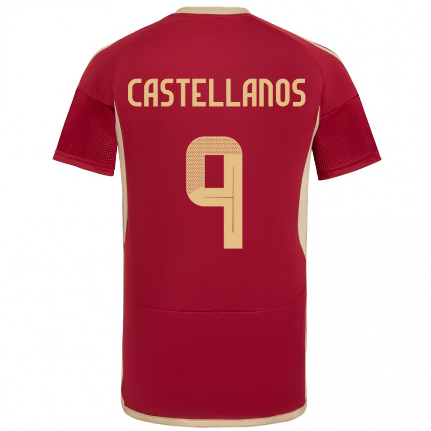 Herren Fußball Venezuela Deyna Castellanos #9 Burgund Heimtrikot Trikot 24-26 T-Shirt Luxemburg