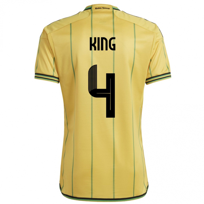 Herren Fußball Jamaika Richard King #4 Gelb Heimtrikot Trikot 24-26 T-Shirt Luxemburg