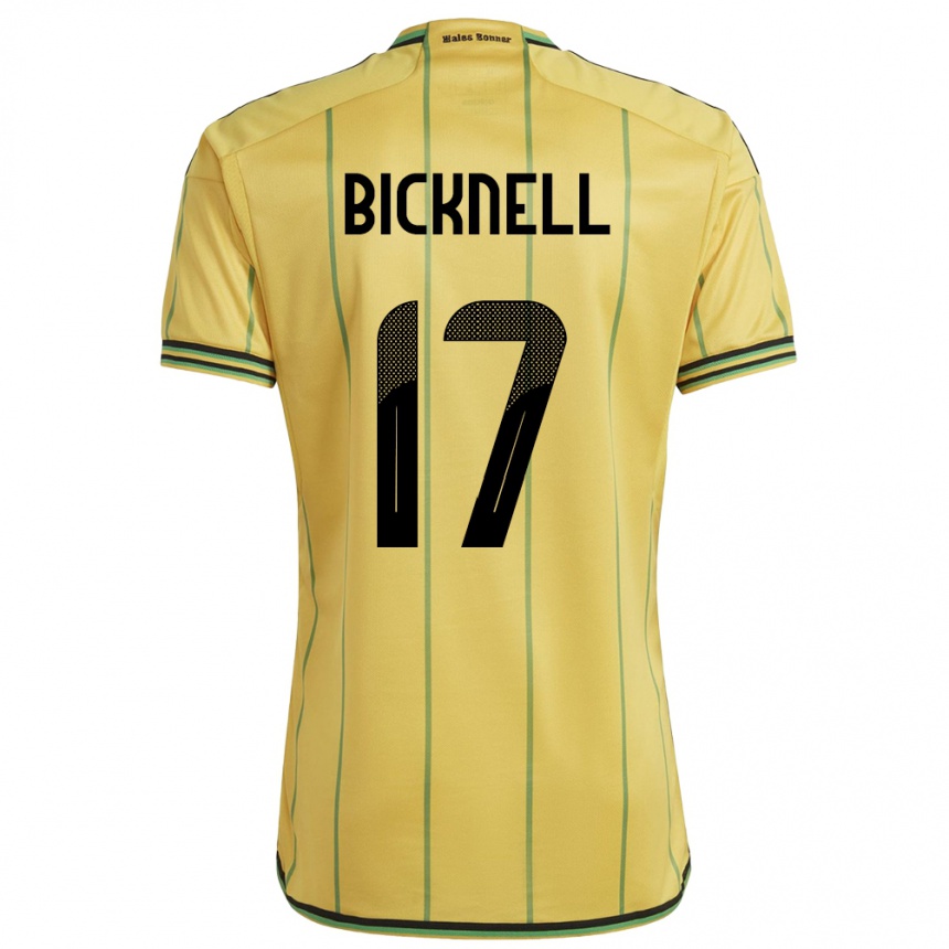 Herren Fußball Jamaika Alexander Bicknell #17 Gelb Heimtrikot Trikot 24-26 T-Shirt Luxemburg