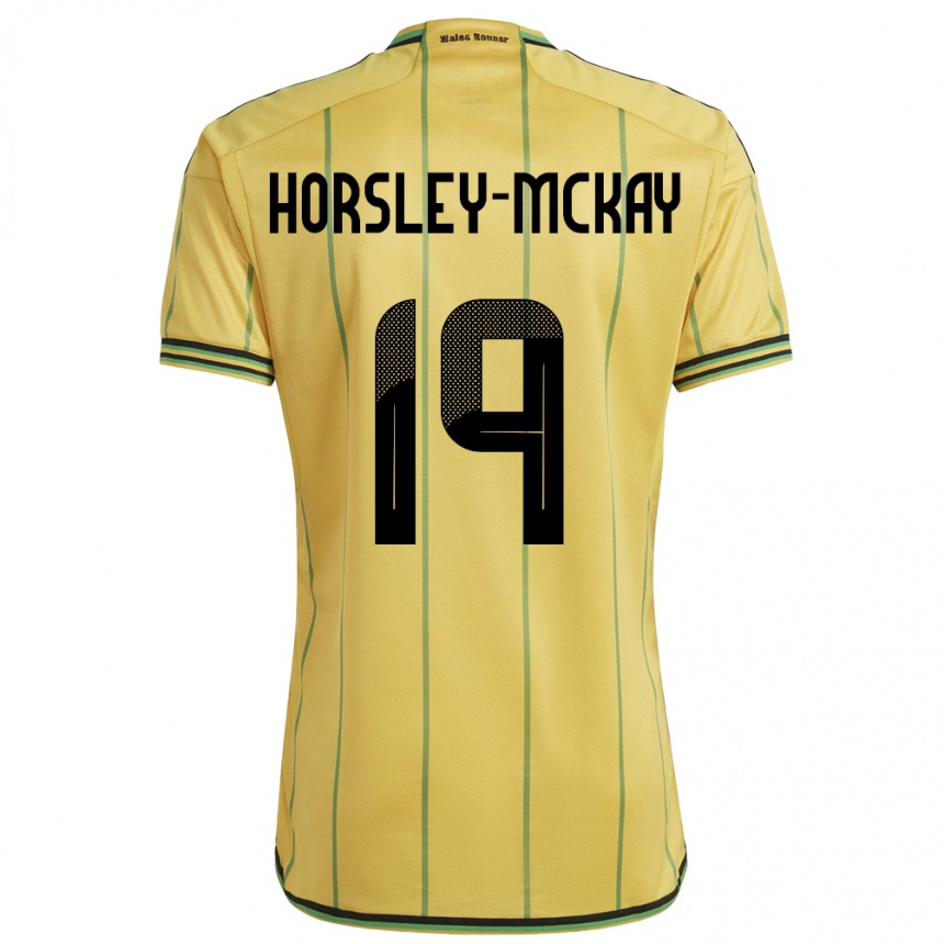 Herren Fußball Jamaika Kyron Horsley-Mckay #19 Gelb Heimtrikot Trikot 24-26 T-Shirt Luxemburg