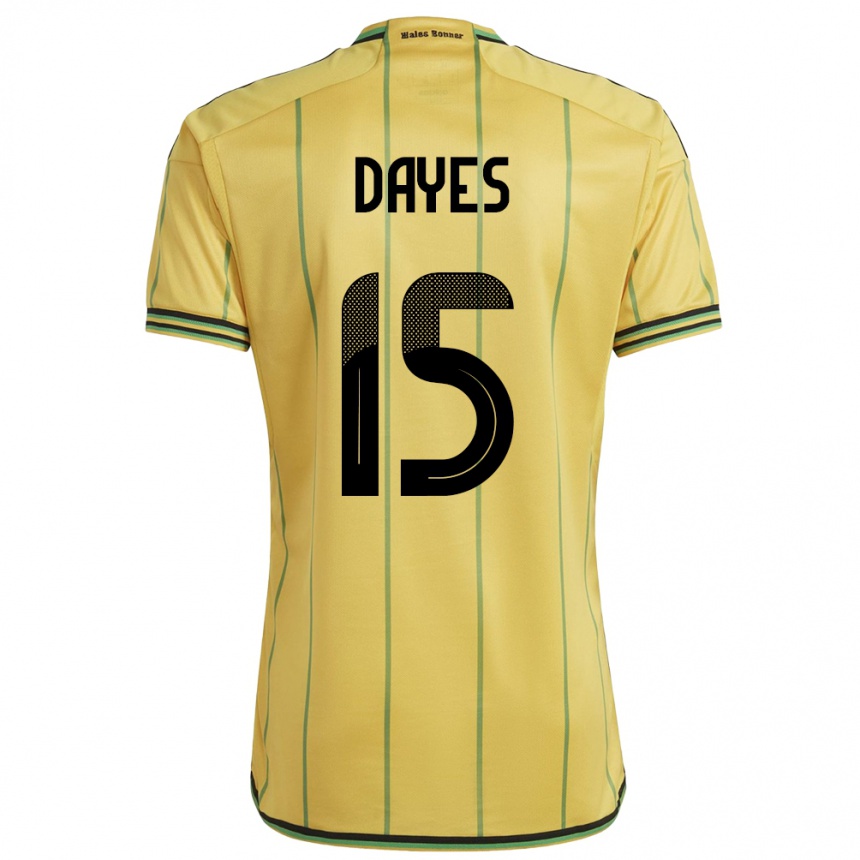 Herren Fußball Jamaika Mikayla Dayes #15 Gelb Heimtrikot Trikot 24-26 T-Shirt Luxemburg