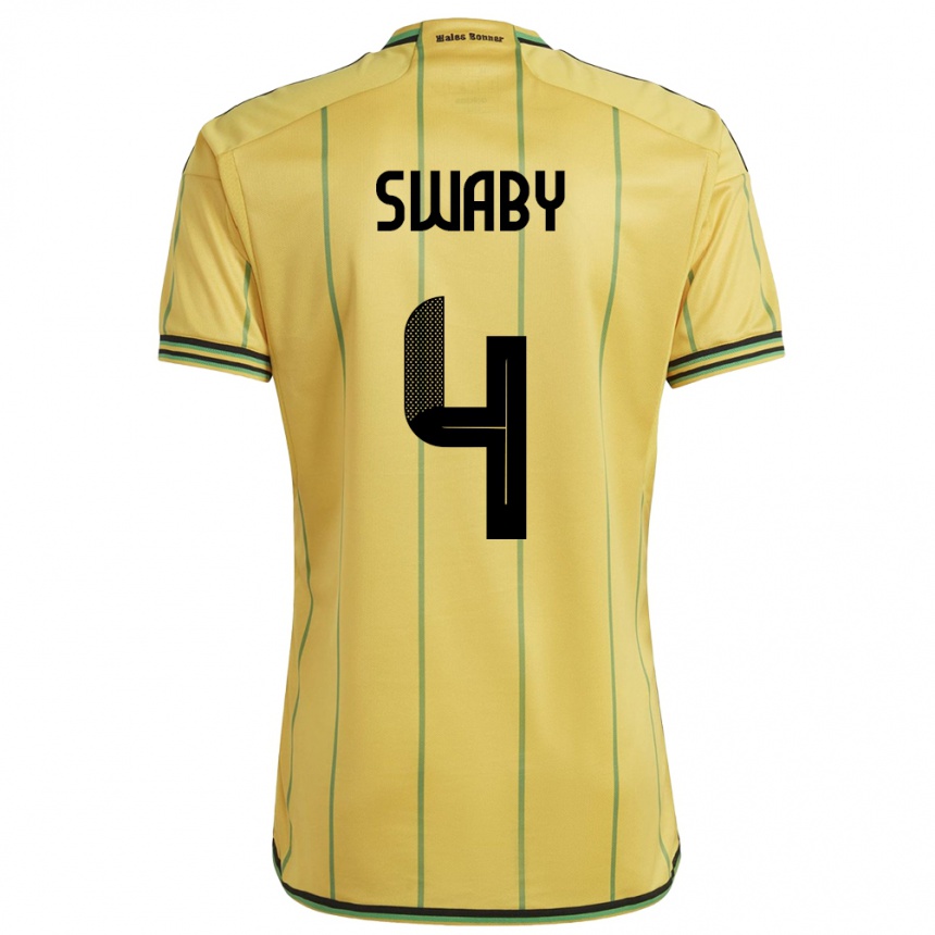 Herren Fußball Jamaika Chantelle Swaby #4 Gelb Heimtrikot Trikot 24-26 T-Shirt Luxemburg