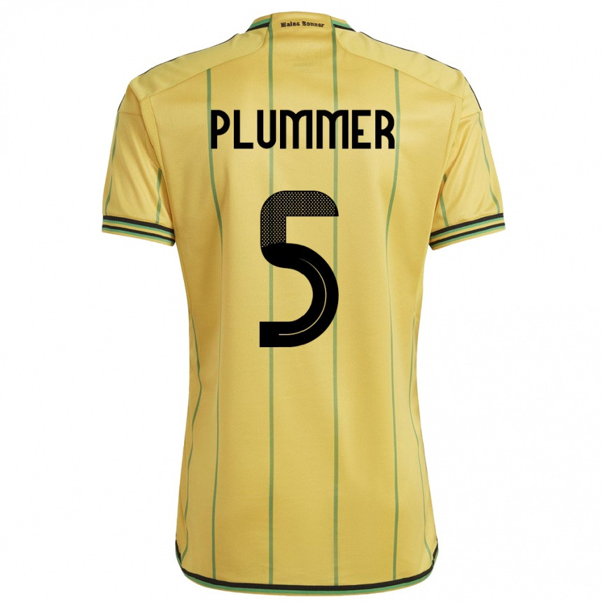 Herren Fußball Jamaika Konya Plummer #5 Gelb Heimtrikot Trikot 24-26 T-Shirt Luxemburg