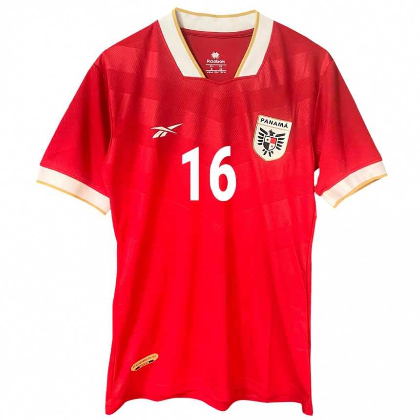 Herren Fußball Panama Rebeca Espinosa #16 Rot Heimtrikot Trikot 24-26 T-Shirt Luxemburg