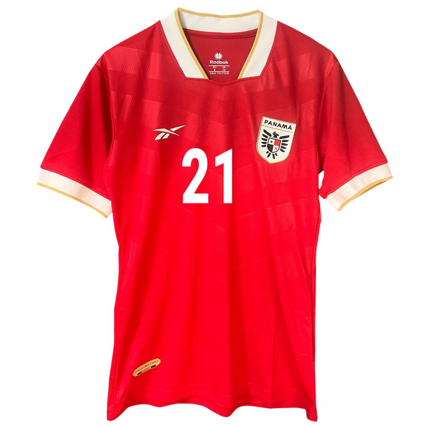 Herren Fußball Panama Nicole De Obaldía #21 Rot Heimtrikot Trikot 24-26 T-Shirt Luxemburg