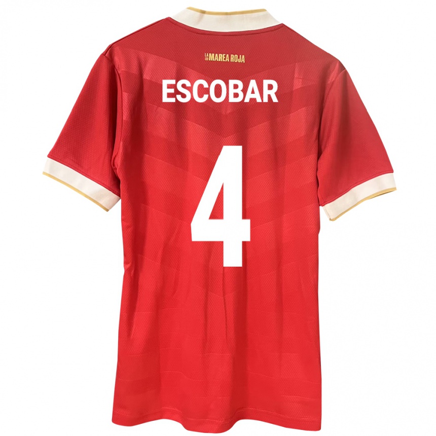 Herren Fußball Panama Fidel Escobar #4 Rot Heimtrikot Trikot 24-26 T-Shirt Luxemburg