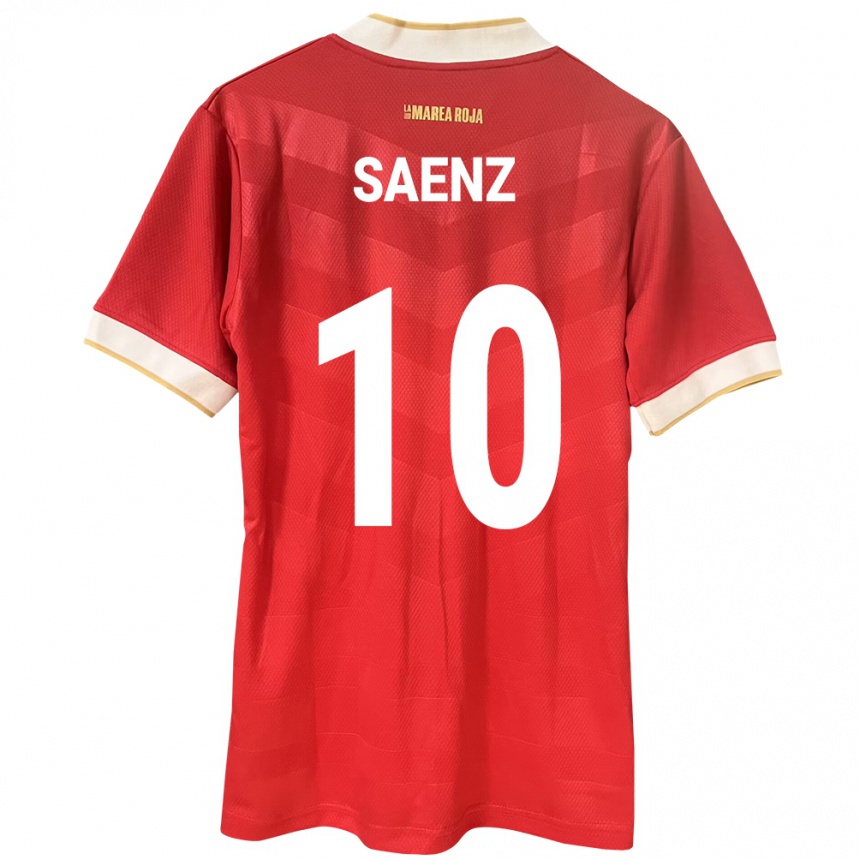 Herren Fußball Panama Gloria Sáenz #10 Rot Heimtrikot Trikot 24-26 T-Shirt Luxemburg