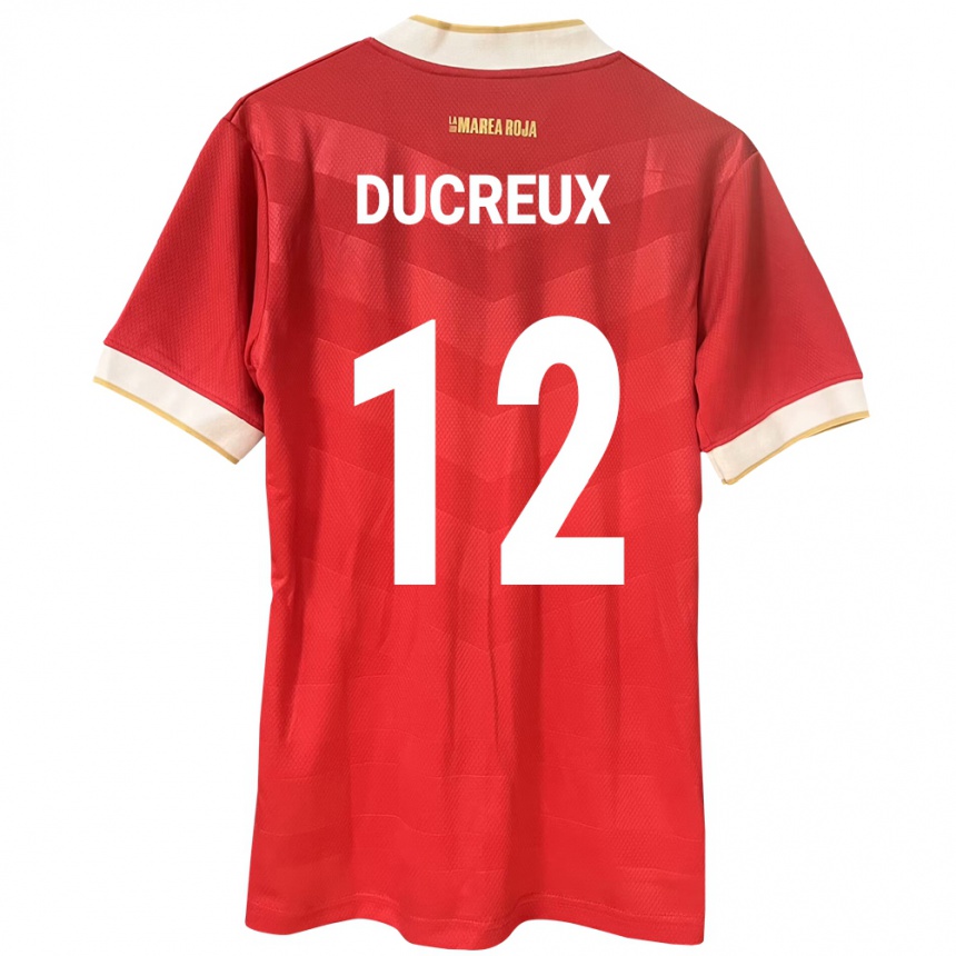 Herren Fußball Panama Nadia Ducreux #12 Rot Heimtrikot Trikot 24-26 T-Shirt Luxemburg