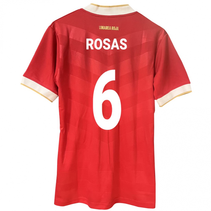 Herren Fußball Panama Meredith Rosas #6 Rot Heimtrikot Trikot 24-26 T-Shirt Luxemburg