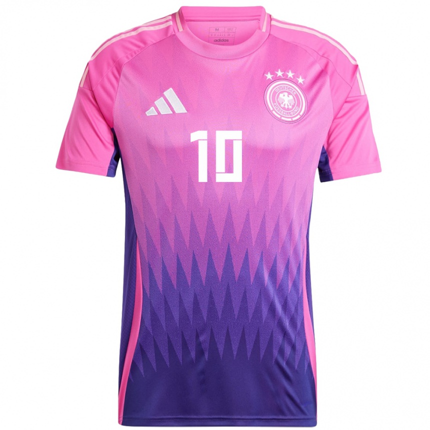 Herren Fußball Deutschland Jamal Musiala #10 Pink Lila Auswärtstrikot Trikot 24-26 T-Shirt Luxemburg
