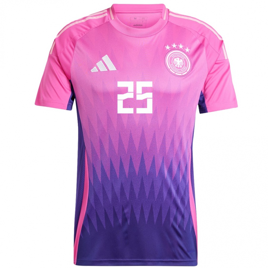Herren Fußball Deutschland Emre Can #25 Pink Lila Auswärtstrikot Trikot 24-26 T-Shirt Luxemburg