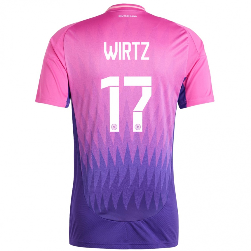 Herren Fußball Deutschland Florian Wirtz #7 Pink Lila Auswärtstrikot Trikot 24-26 T-Shirt Luxemburg