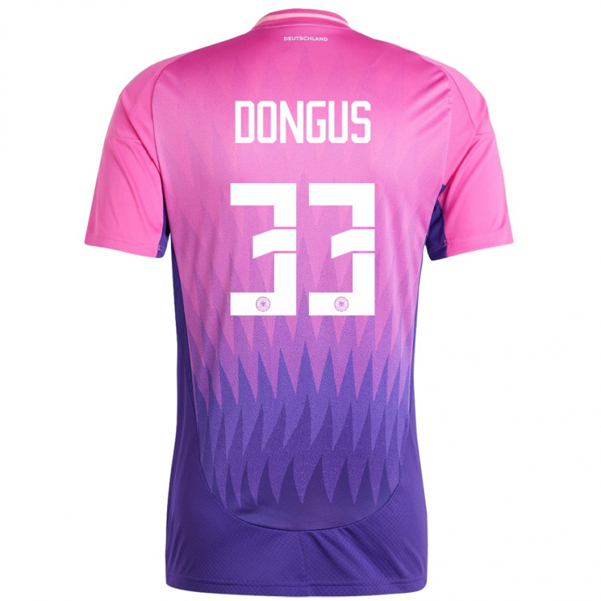 Herren Fußball Deutschland Fabienne Dongus #33 Pink Lila Auswärtstrikot Trikot 24-26 T-Shirt Luxemburg